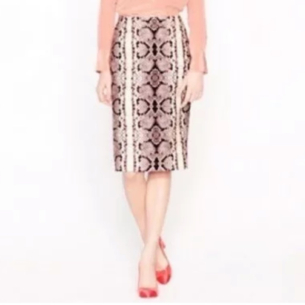 EUC J Crew Snakeskin Print No. 2 Pencil Skirt
